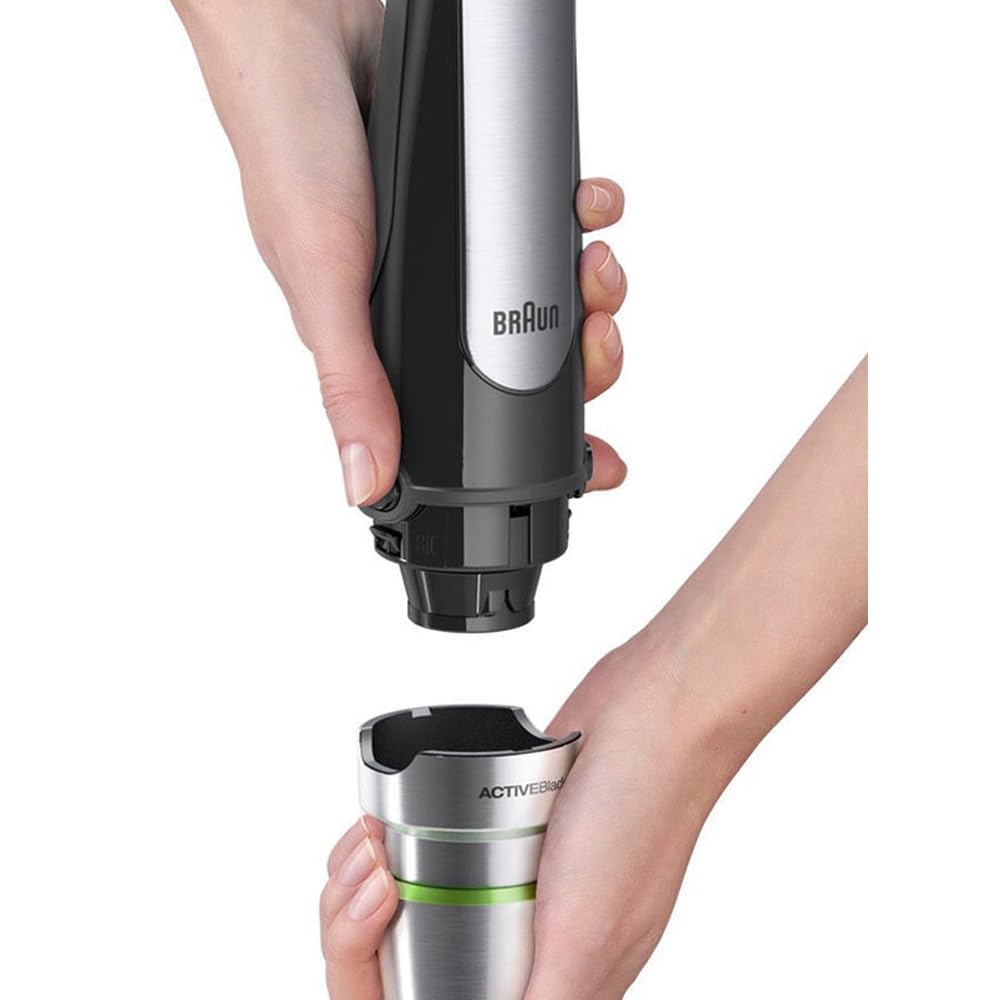 Braun Hand Blender Multiquick 7 1000W With 600Ml Bpa-Free Beaker, 1.5L Food Processor, Whisk خلاط يدوي مالتي كويك 7 1000 واط بدورق خفق خالي بسعة 600 مل من براون، محضر طعام 1.5 لتر، اداة خفق Braun Hand Blender Multiquick 7 1000W With 600Ml Bpa-Free Beaker, 1.5L Food Processor, Whisk خلاط يدوي مالتي كويك 7 1000 واط بدورق خفق خالي بسعة 600 مل من براون، محضر طعام 1.5 لتر، اداة خفق